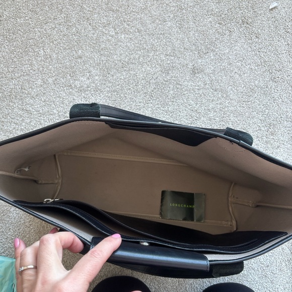 Longchamp Le Pilage Elegant Black Leather Tote Bag. Excellent condition. - Picture 6 of 15